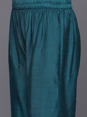 Ethnic Motifs Yoke Design Thread Work Straight Kurta with Trousers & Dupatta 3