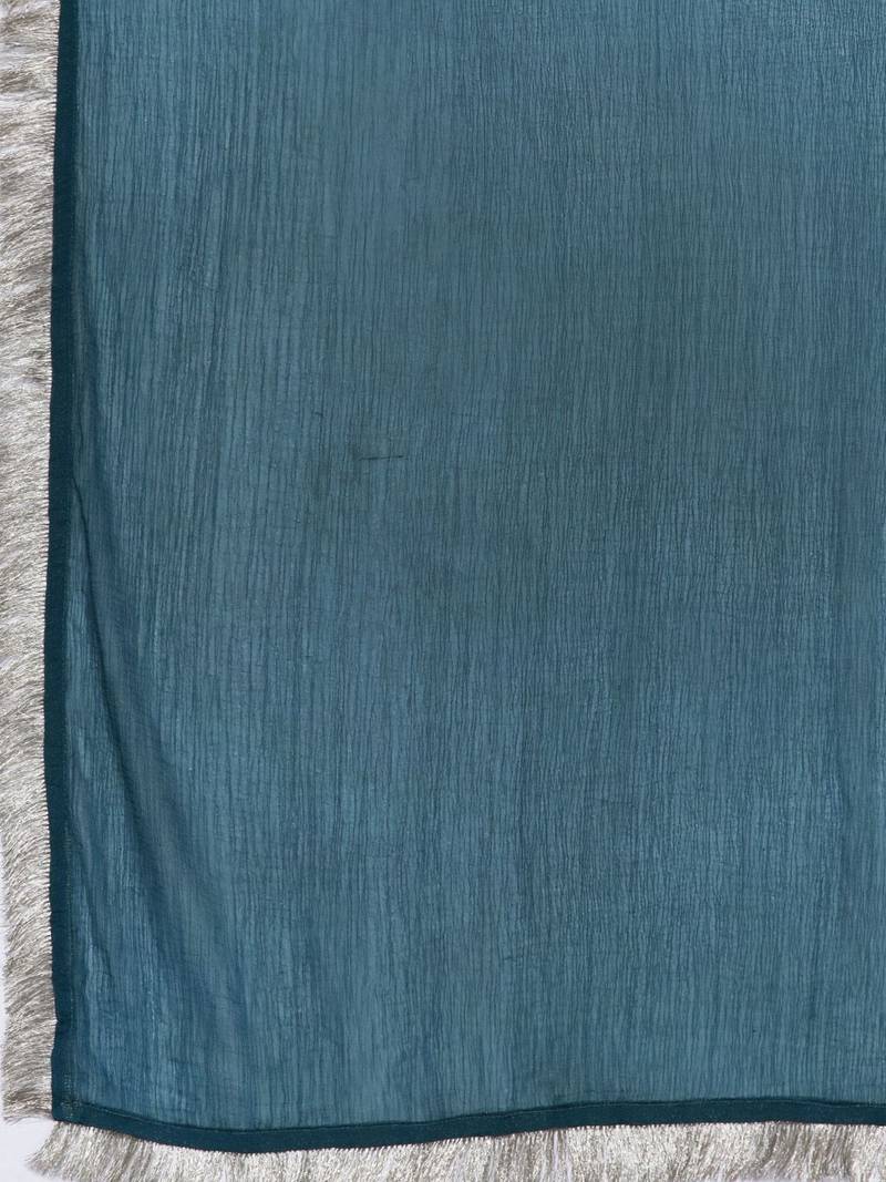 Ethnic Motifs Yoke Design Thread Work Straight Kurta with Trousers & Dupatta