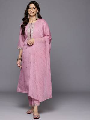 Women Ethnic Motifs Embroidered Regular Kurta with Trousers & With Dupatta 1