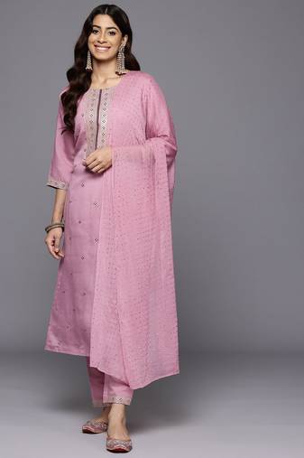 Women Ethnic Motifs Embroidered Regular Kurta with Trousers & With Dupatta