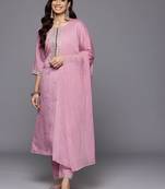 Women Ethnic Motifs Embroidered Regular Kurta with Trousers & With Dupatta