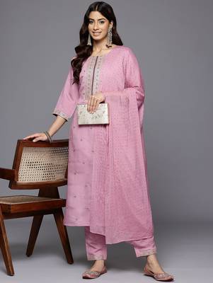Women Ethnic Motifs Embroidered Regular Kurta with Trousers & With Dupatta 7