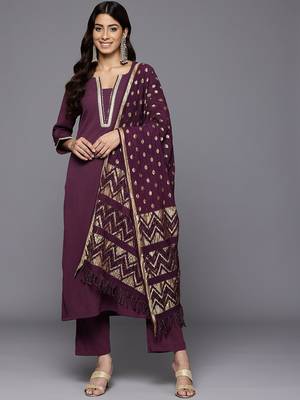 Women Regular Gotta Patti Silk Crepe Kurta With Trousers & Dupatta 1