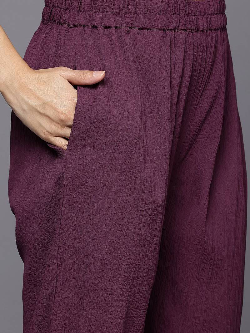 Women Regular Gotta Patti Silk Crepe Kurta With Trousers & Dupatta