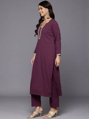 Women Regular Gotta Patti Silk Crepe Kurta With Trousers & Dupatta 5