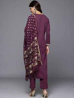 Women Regular Gotta Patti Silk Crepe Kurta With Trousers & Dupatta 6