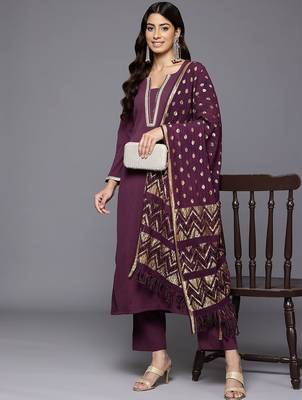 Women Regular Gotta Patti Silk Crepe Kurta With Trousers & Dupatta 7