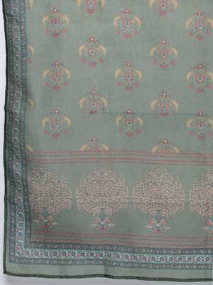Women Ethnic Motifs Sequinned Chanderi Silk Kurta with Trousers & Dupatta 5