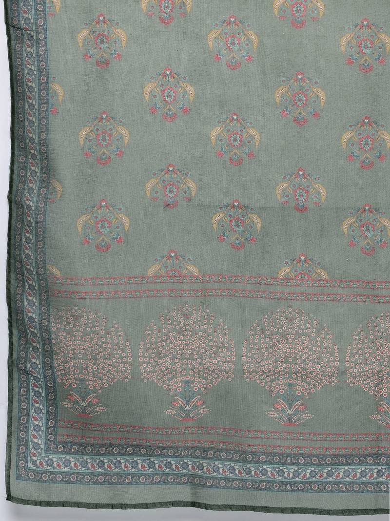 Women Ethnic Motifs Sequinned Chanderi Silk Kurta with Trousers & Dupatta