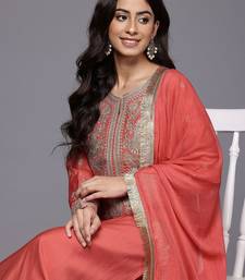 Women Embroidered Kurta with Palazzos & Dupatta
