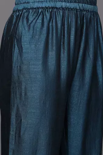 Floral Yoke Embroidered Anarkali Kurta With Trousers & Dupatta