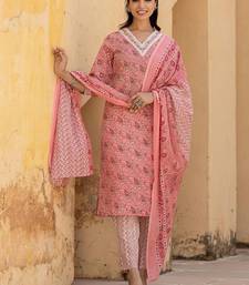 Ethnic Motifs Printed Regular Mirror Work Kurta with Trousers & With Dupatta