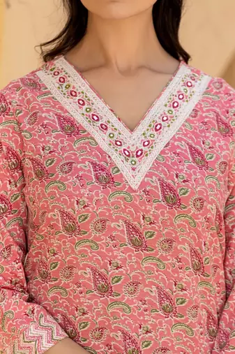 Ethnic Motifs Printed Regular Mirror Work Kurta with Trousers & With Dupatta