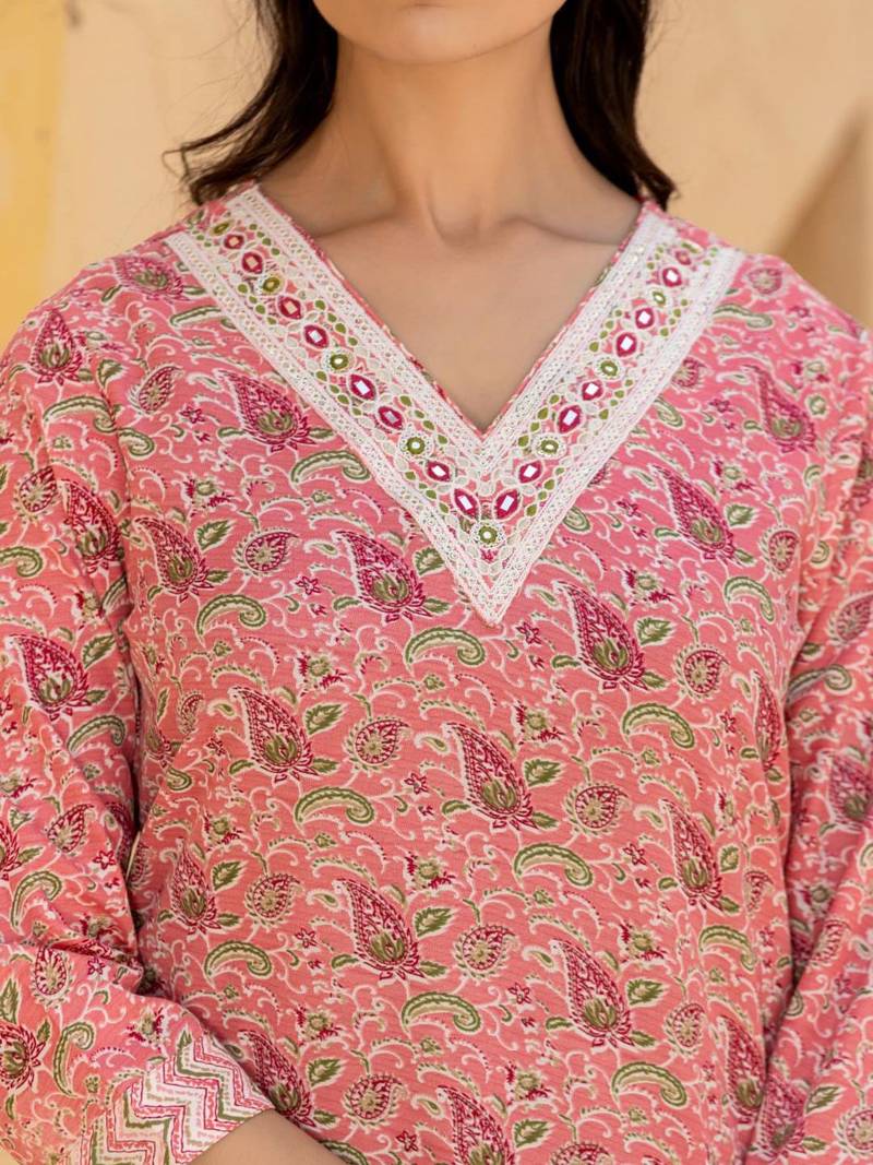 Ethnic Motifs Printed Regular Mirror Work Kurta with Trousers & With Dupatta