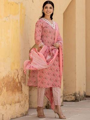 Ethnic Motifs Printed Regular Mirror Work Kurta with Trousers & With Dupatta 3
