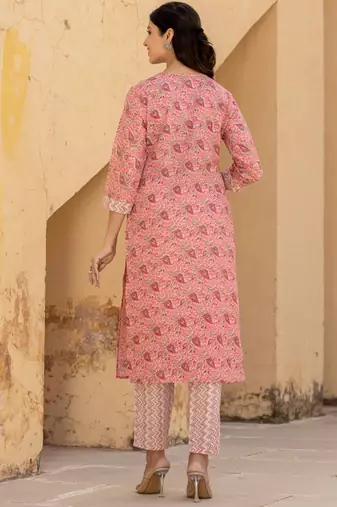Ethnic Motifs Printed Regular Mirror Work Kurta with Trousers & With Dupatta