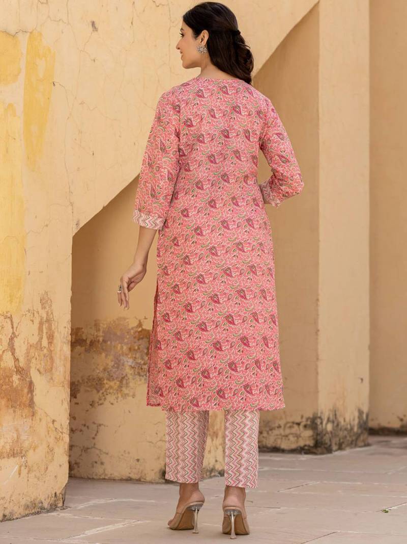 Ethnic Motifs Printed Regular Mirror Work Kurta with Trousers & With Dupatta