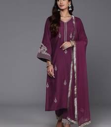 V-Neck Ethnic Motifs Embroidered Regular Kurta Set