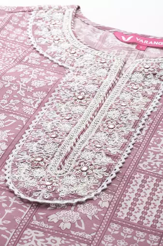 Women Ethnic Motifs Printed Regular Thread Work Kurta with Trousers & With Dupatta