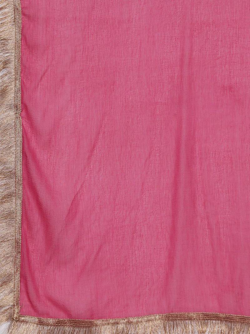 Women Floral Yoke Design Straight Kurta with Trouser & Dupatta