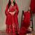 Floral Printed V-Neck Empire Anarkali Kurta with Trouser & Dupatta