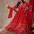 Floral Printed V-Neck Empire Anarkali Kurta with Trouser & Dupatta