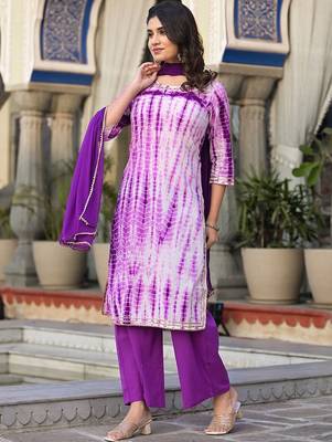 Women Dyed Regular Gotta Patti Pure Cotton Kurta with Palazzos & With Dupatta 3