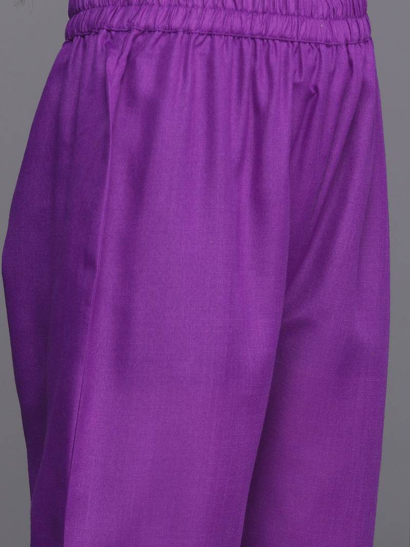 Floral Embroidered Panelled Sequinned Kurta with Trousers
