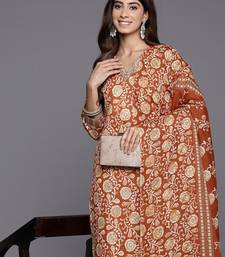 Women Floral Printed Regular Mirror Work Kurta with Trousers & With Dupatta