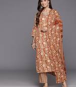 Women Floral Printed Regular Mirror Work Kurta with Trousers & With Dupatta