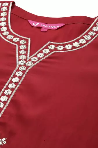 Women Floral Yoke Design Regular Sequinned Kurta with Trousers & Dupatta