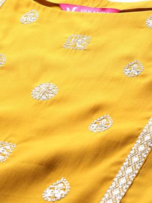 Ethnic Motifs Zari Embroidered Kurta with Trousers & Dupatta 2