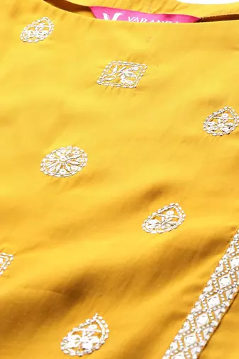 Ethnic Motifs Zari Embroidered Kurta with Trousers & Dupatta