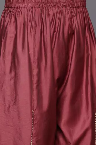 Women Printed Regular Sequinned Pure Silk Kurta with Trousers