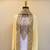 Elegant White & Gold Embroidered Traditional Kaftan Luxury Moroccan Arabian Style Stitched Dress