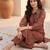 Women Printed Regular Chanderi Silk Kurta with Trousers