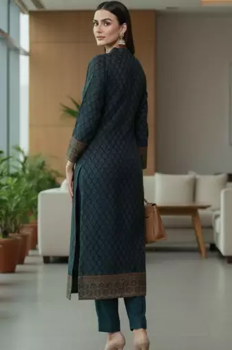 Women Ethnic Motifs Printed Regular Chanderi Silk Kurta with Trousers & With Dupatta