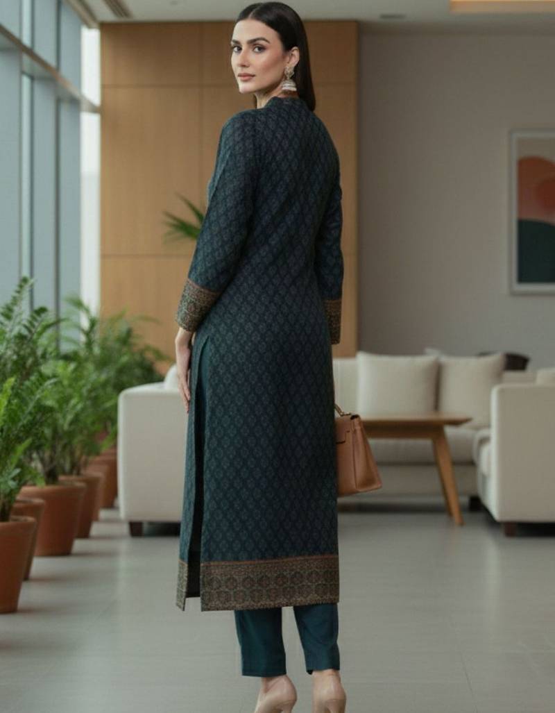 Women Ethnic Motifs Printed Regular Chanderi Silk Kurta with Trousers & With Dupatta