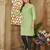 Green color women's cotton woven work long kurti