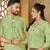 Green color women's cotton woven work long kurti