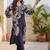 Women Printed Regular Thread Work Chanderi Silk Kurta with Trousers
