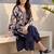 Women Printed Regular Thread Work Chanderi Silk Kurta with Trousers