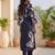 Women Printed Regular Thread Work Chanderi Silk Kurta with Trousers