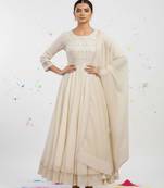 Women Ethnic Motifs Embroidered Tiered Sequinned Pure Cotton Kurta with Pyjamas & With Dupatta