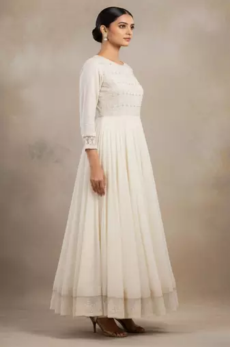 Women Ethnic Motifs Embroidered Tiered Sequinned Pure Cotton Kurta with Pyjamas & With Dupatta
