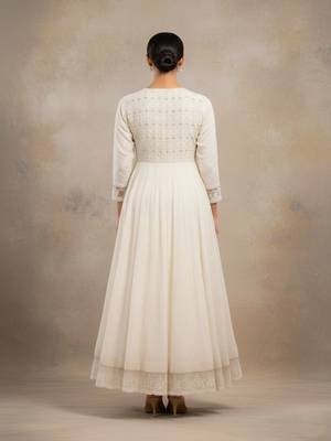 Women Ethnic Motifs Embroidered Tiered Sequinned Pure Cotton Kurta with Pyjamas & With Dupatta 5