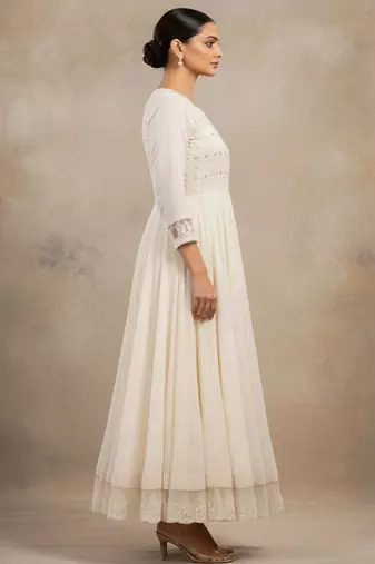 Women Ethnic Motifs Embroidered Tiered Sequinned Pure Cotton Kurta with Pyjamas & With Dupatta
