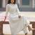 Women Striped Panelled Kurta with Trousers
