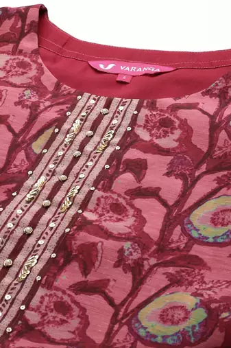 Women Ethnic Motifs Printed Regular Sequinned Kurta with Trousers & With Dupatta