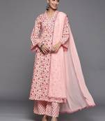 Women Floral Printed Pure Cotton Kurta Sets With Dupatta